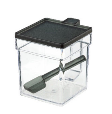 INOMATA PLASTIC SUGAR POT W/ SPOON BLACK 400ML