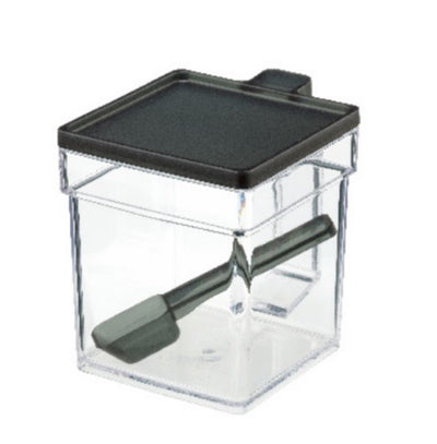 INOMATA PLASTIC SUGAR POT W/ SPOON BLACK 400ML