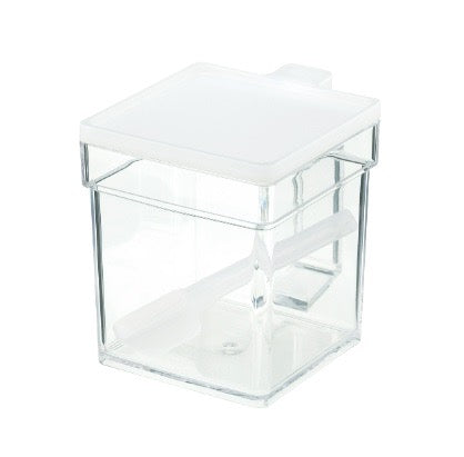 INOMATA PLASTIC SUGAR POT W/ SPOON WHITE 400ML