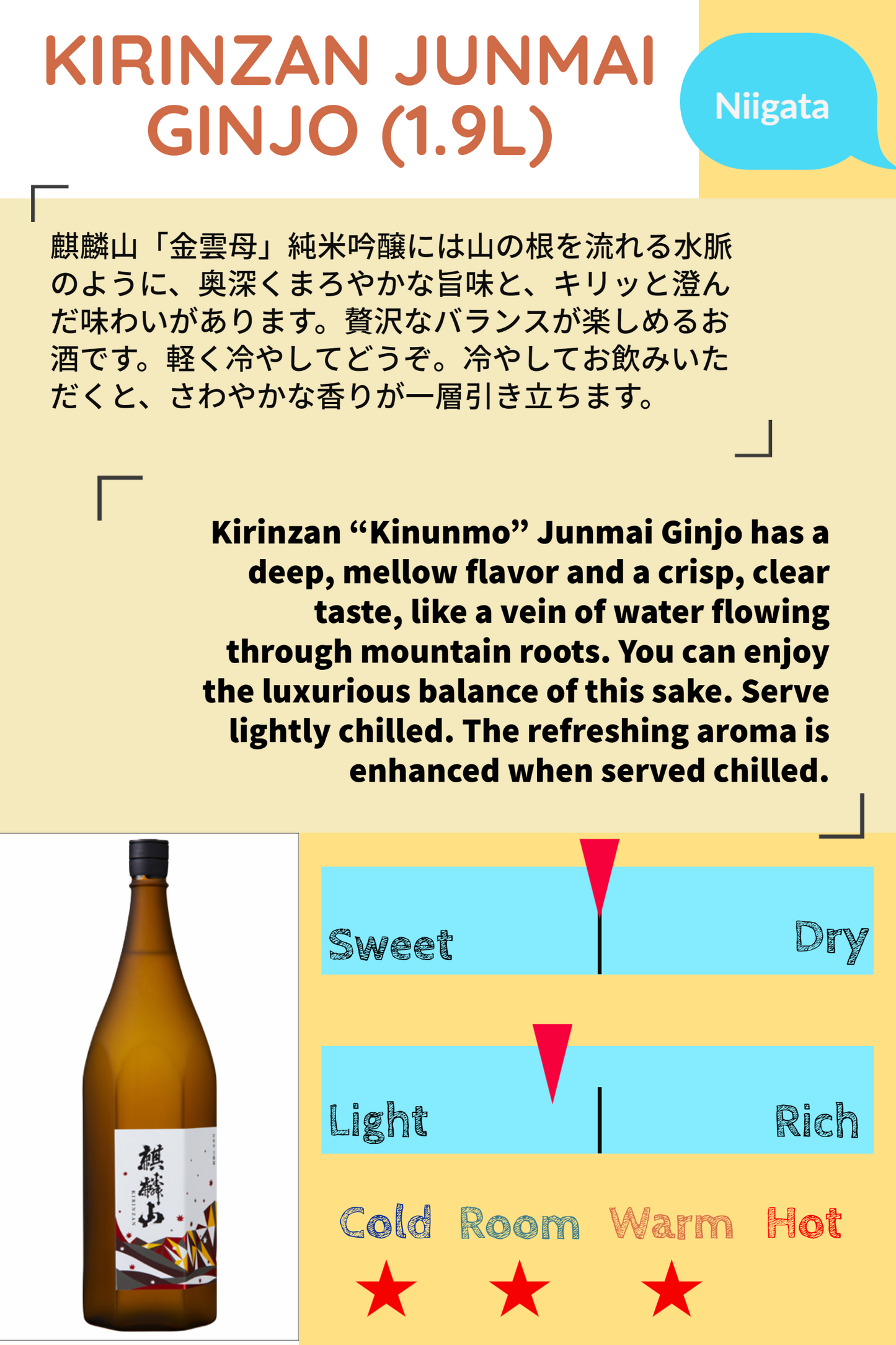 KIRINZAN JUNMAI GINJO 1.8L