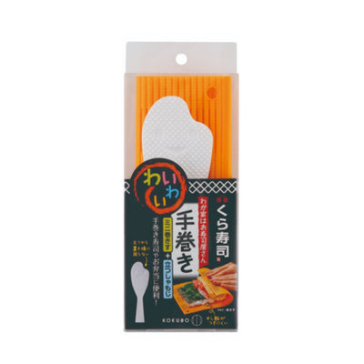 KOKUBO MINI ROLLED SUSHI MAKER ORANGE W/ RICE PADDLE