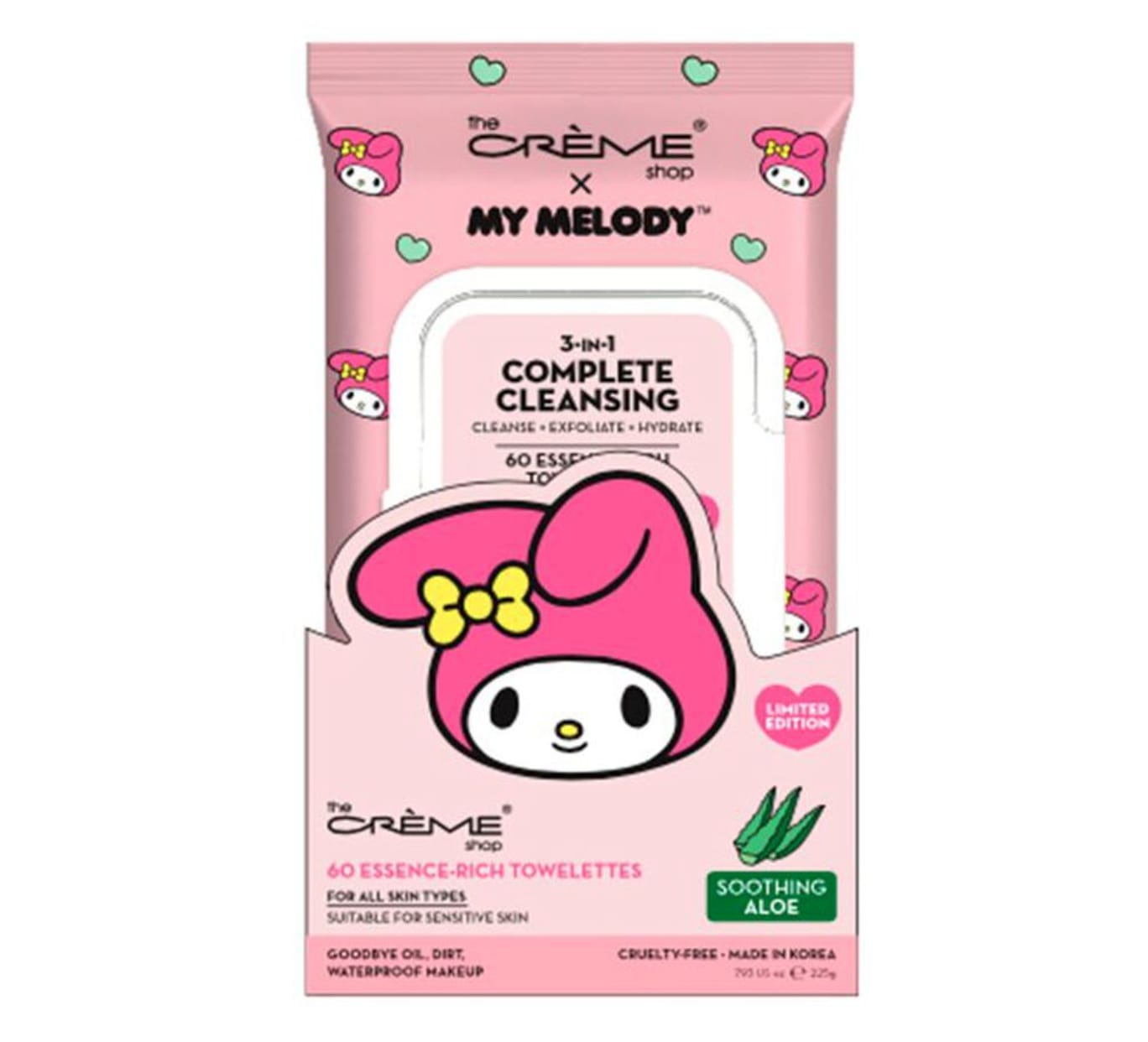 TCS MY MELODY CLEANSING TOWELTTES 60T SMOOTHING ALOE