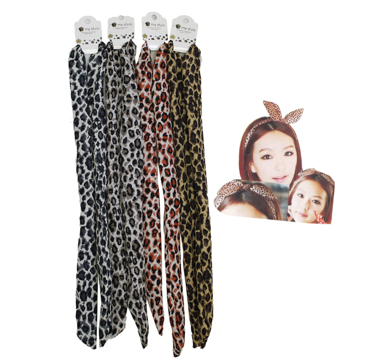 HAIR ACC FABLIC HAIR BANDS LEOPARD 1P