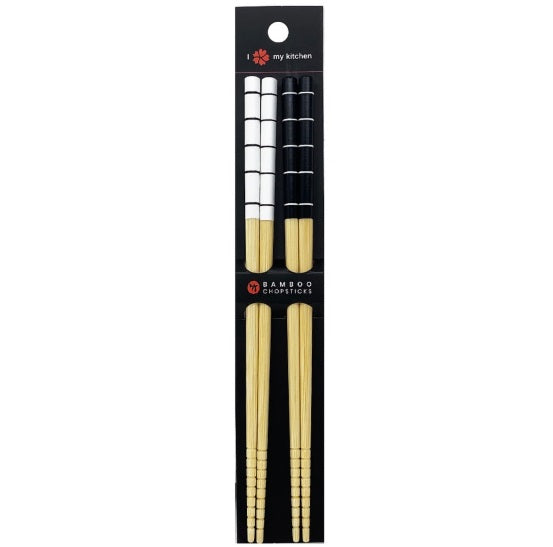BAMBOO CHOPSTICK 2PAIR WHT BLK