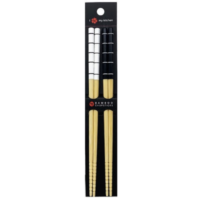 BAMBOO CHOPSTICK 2PAIR WHT BLK