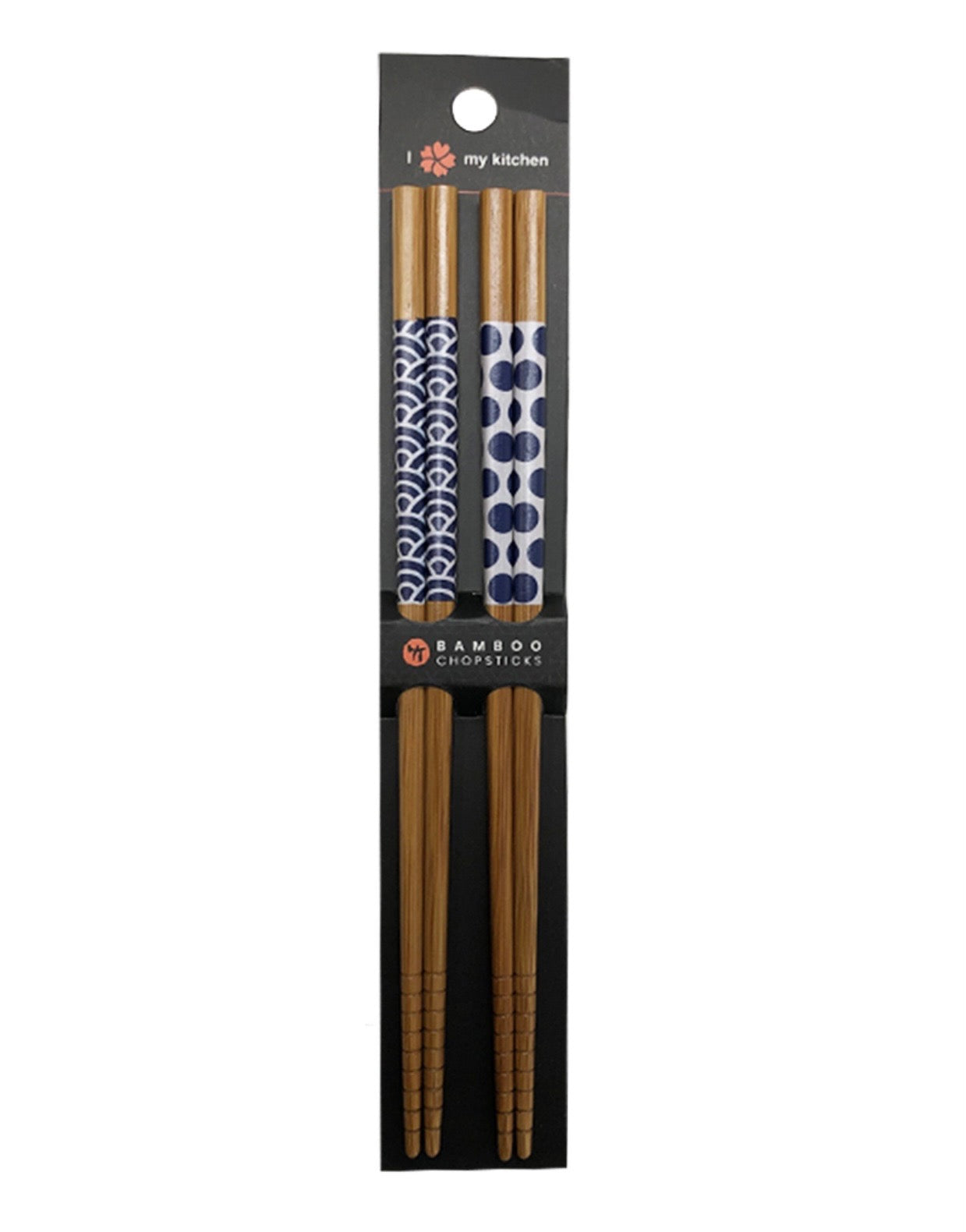 BAMBOO CHOPSTICK 2 PAIR BLUE DOT