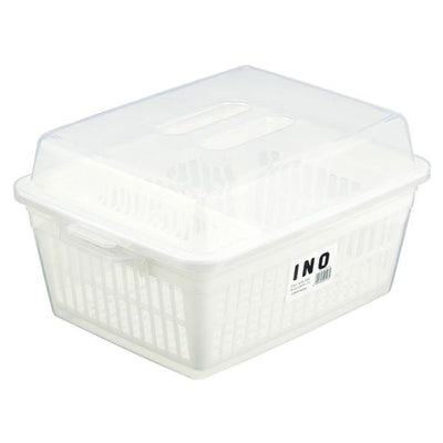 INOMATA DISH DRAIN RACK W/ LID